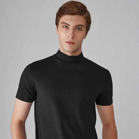 ⏳Hete verkoop 48% KORTING👕Heren slim-fit T-shirt met hoge hals