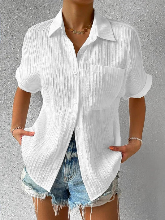 🔥Hete verkoop - 48% KORTING🔥Casual blouse met knoopsluiting en losse kraag