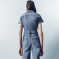 Skinny bootcut denim jumpsuit (gratis verzending)