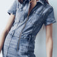 Skinny bootcut denim jumpsuit (gratis verzending)