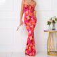 Promjurken met Fishtail zoom en bloemenprint