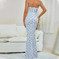 Promjurken met Fishtail zoom en bloemenprint
