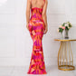 Promjurken met Fishtail zoom en bloemenprint