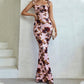Promjurken met Fishtail zoom en bloemenprint