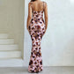 Promjurken met Fishtail zoom en bloemenprint