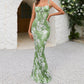 Promjurken met Fishtail zoom en bloemenprint