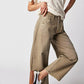 Dames Retro Mid-Rise Gebogen Jeans met Wijde Benen