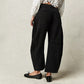 Dames Retro Mid-Rise Gebogen Jeans met Wijde Benen