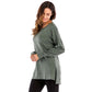 Casual effen kleur top met ronde hals