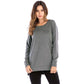 Casual effen kleur top met ronde hals