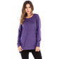 Casual effen kleur top met ronde hals