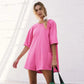 Oversized T-shirt met V-vormige rugromper💖