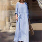 💕Casual ademende effen jurk met ronde hals