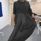 Dames casual ronde hals lange mouw jurk
