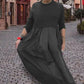 Dames casual ronde hals lange mouw jurk