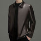 Heren Classic PU Leren Jas met Rits Voorkant