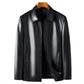Heren Classic PU Leren Jas met Rits Voorkant