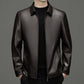 Heren Classic PU Leren Jas met Rits Voorkant