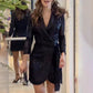 💖Mode sexy lovertjes effen kleur taille jurk voor dames