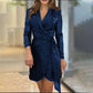 💖Mode sexy lovertjes effen kleur taille jurk voor dames