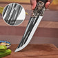 🔪Knochenschneidemesser mit Drachenverzierung und Scheide.