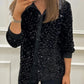 ✨Dames revers button-down glinsterend feestshirt✨