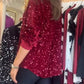 ✨Dames revers button-down glinsterend feestshirt✨