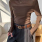 Dames Mock-Neck Mesh Top