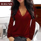 Top met lange mouwen en V-hals met kantdetail