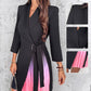 💕2025 Hot Sale💕 ombre Revel Neck Band Taill Ploeged Blazer Jurk
