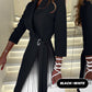 💕2025 Hot Sale💕 ombre Revel Neck Band Taill Ploeged Blazer Jurk