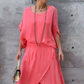 🎊Chiffon top + losse wijde broek, 2-delige set