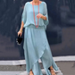🎊Chiffon top + losse wijde broek, 2-delige set