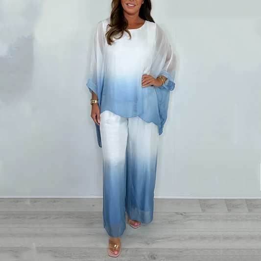 ⏳Beperkte tijd 49% korting!💥 🌸 Elegante loose gradient tweedelige set